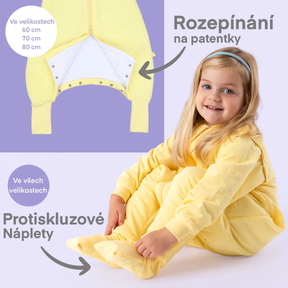 Popcorn LETNÍ PROTISKLUZOVÝ spací pytel s nohavičkami a ODEPÍNACÍMI RUKÁVY 140cm