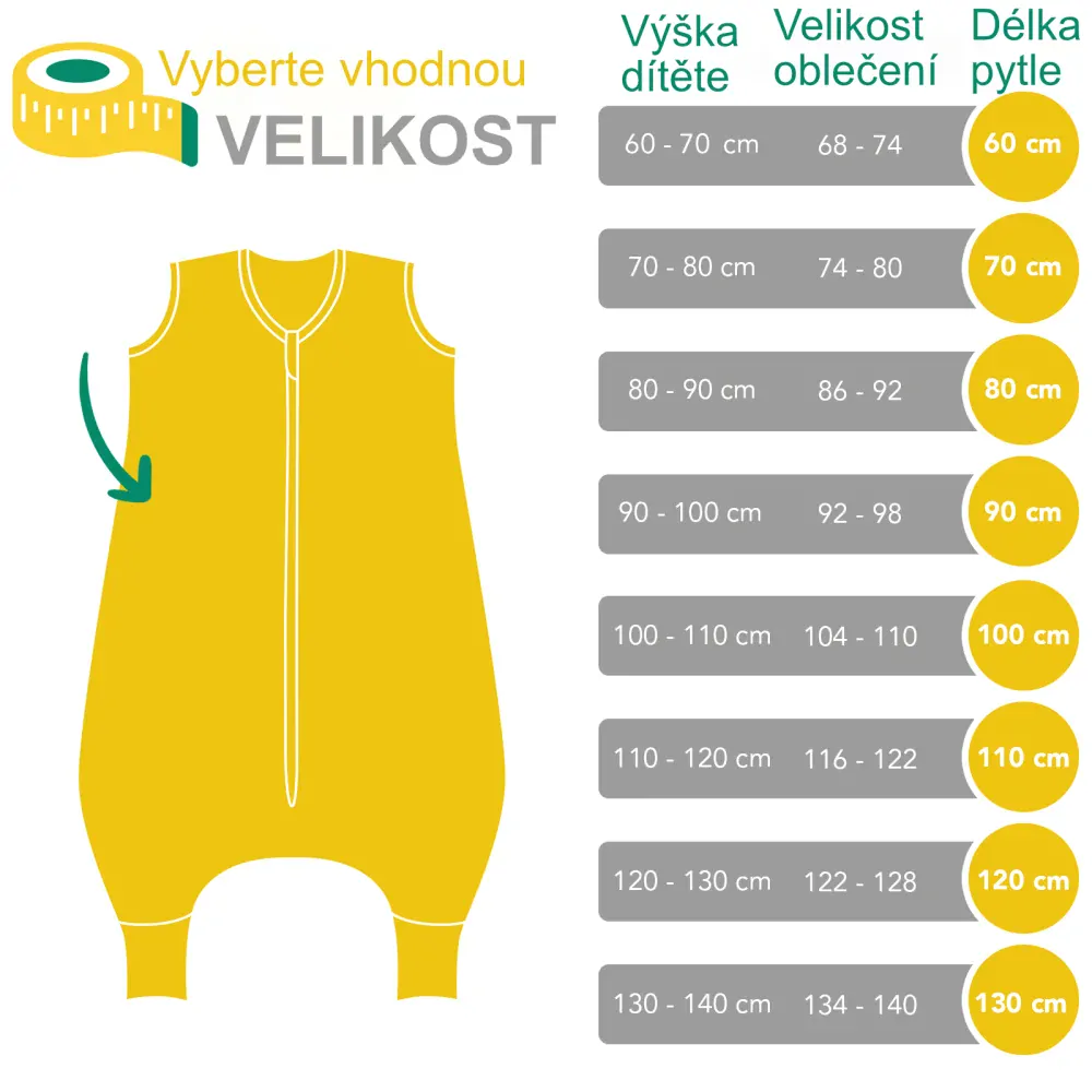 Zahrada MUŠELÍNOVÝ 0.5Tog EXTRA TENKÝ LETNÍ spací pytel s nohavičkami 120cm
